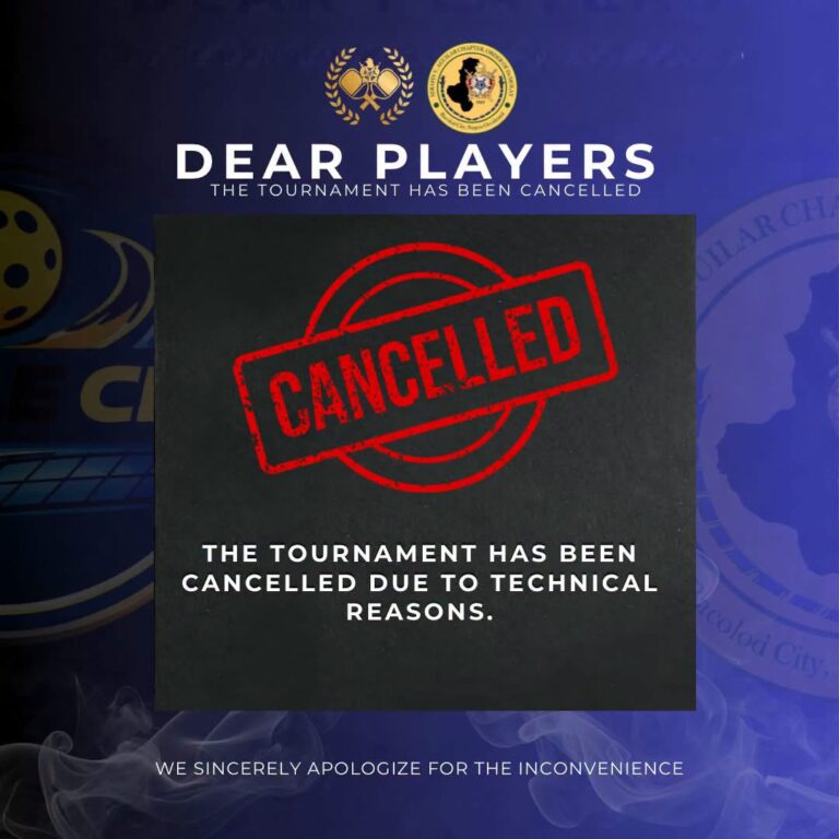 The Sovereign Cup Pickleball Tournament Cancelled
